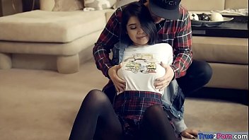 man playing with big boobs